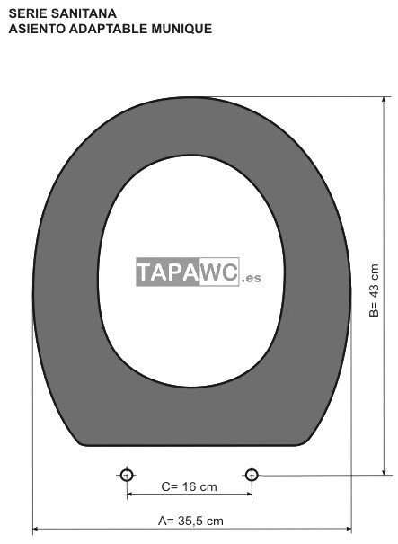 Asiento inodoro MUNIQUE tapawc compatible Sanitana