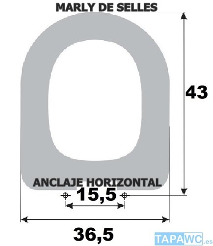 Asiento inodoro MARLY compatible SELLES tapawc
