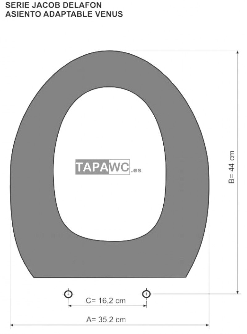 Asiento inodoro VENUS tapawc compatible Jacob Delafon - Imagen 3
