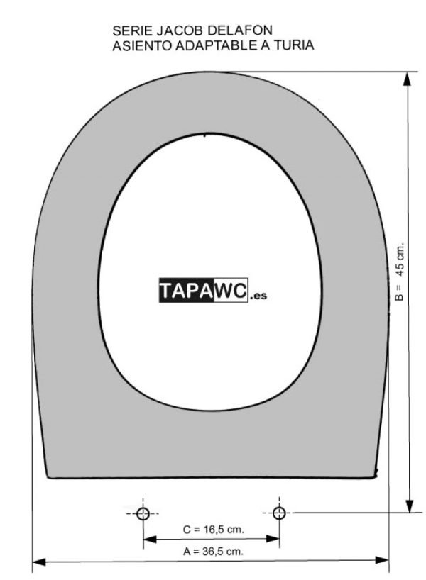 Asiento inodoro TURIA tapawc compatible Jacob Delafon