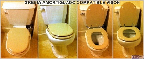 Asiento inodoro GRECIA tapawc compatible Sanitana AMORTIGUADO