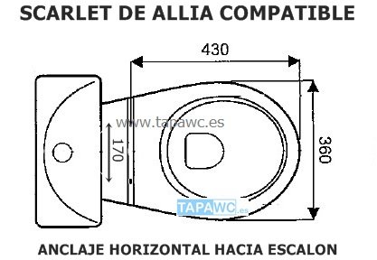 Asiento inodoro SCARLET tapawc compatible ALLIA