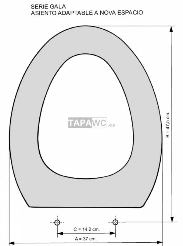 Asiento inodoro NOVA ESPACIO tapawc compatible Gala