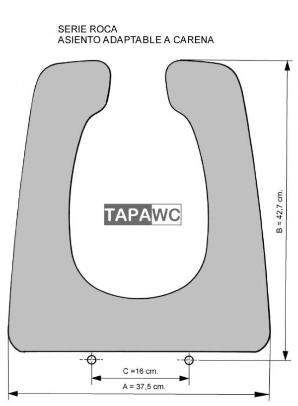 Asiento inodoro CARENA aro CERRADO compatible Roca AMORTIGUADO