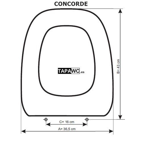 Asiento inodoro CONCORDE tapawc compatible Valadares AMORTIGUADO