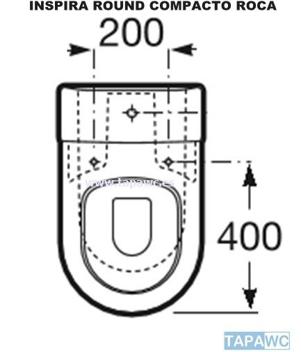 Asiento inodoro INSPIRA ROUND COMPACTO compatible tapawc Roca AMORTIGUADO