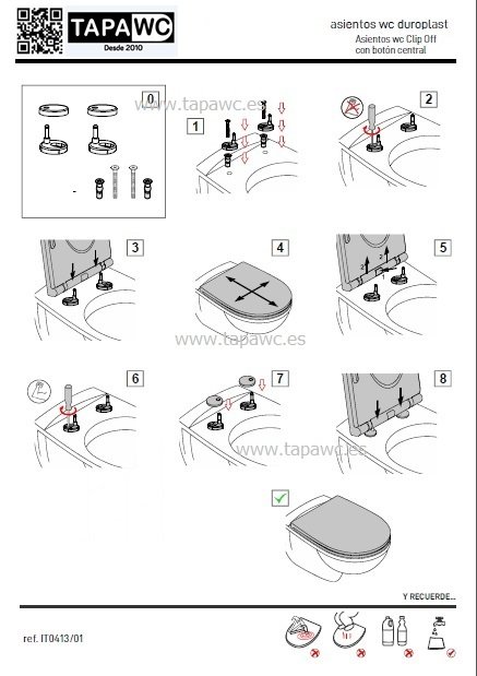 Asiento CUADRADO STANDARD AMORTIGUADO K-ONE envolvente square tapawc