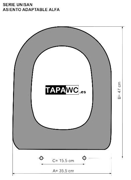 Asiento inodoro ALFA tapawc compatible Unisan