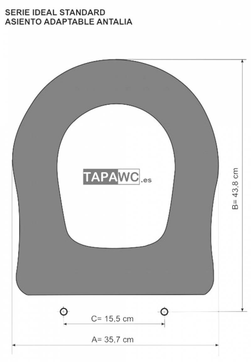 Asiento inodoro ANTALIA Tapawc Compatible Fijo Ideal Standard - Imagen 3