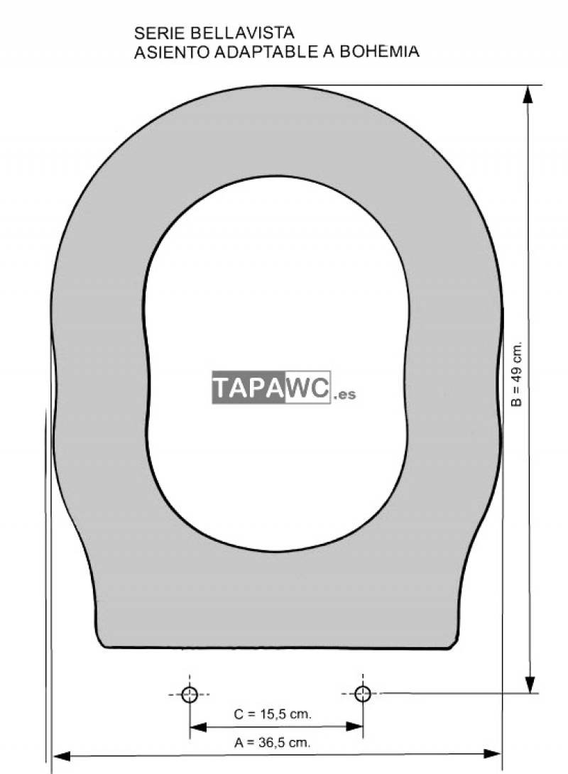 Asiento inodoro BOHEMIA tapawc compatible Bellavista - Imagen 2