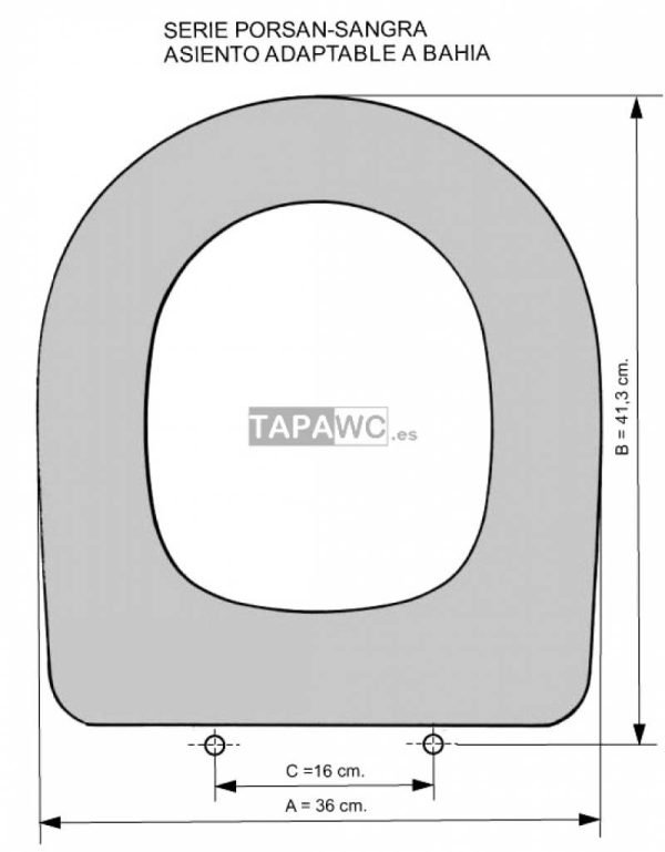 Asiento inodoro BAHIA Tapawc Compatible Sangra AMORTIGUADO