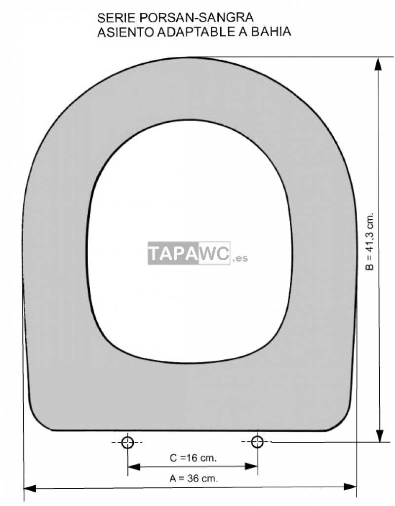 Asiento inodoro BAHIA Tapawc Compatible Sangra AMORTIGUADO - Imagen 3