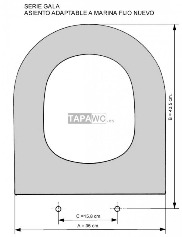 Asiento inodoro MARINA V tapawc compatible Gala AMORTIGUADO