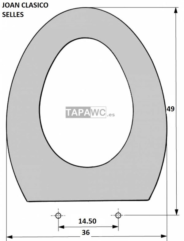 Asiento inodoro JOAN CLASICO RD compatible SELLES tapawc