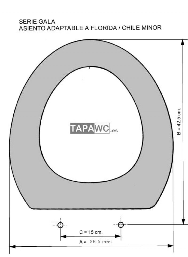 Asiento inodoro FLORIDA tapawc compatible Gala - Imagen 3