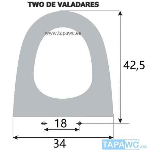 Asiento inodoro TWO compatible AMORTIGUADO VALADARES tapawc