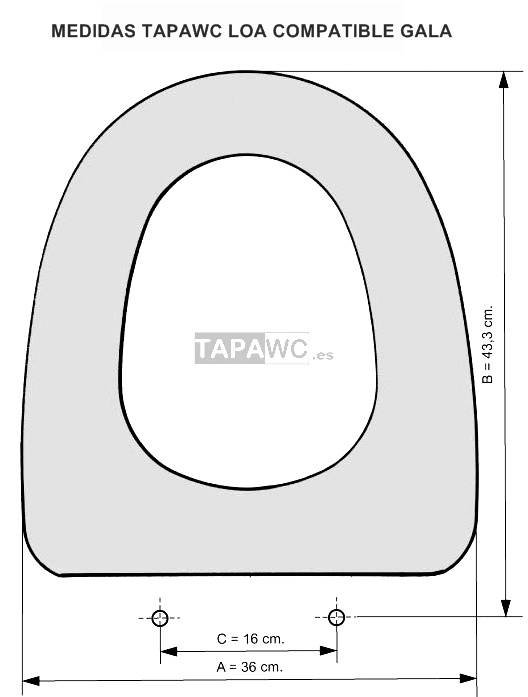 Asiento inodoro LOA tapawc compatible Gala