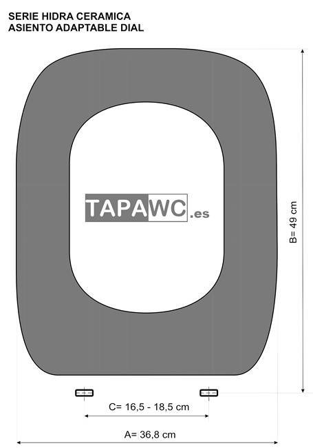 Asiento inodoro DIAL tapawc compatible Hidra con anclaje regulable