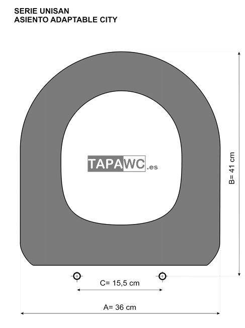 Asiento inodoro CITY URBY tapawc compatible Unisan AMORTIGUADO
