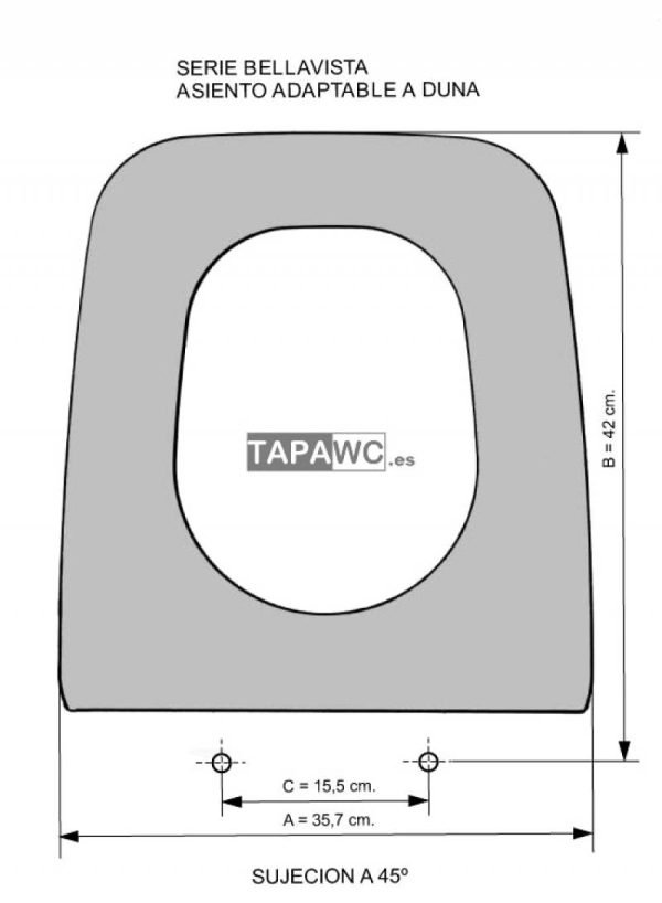 Asiento inodoro DUNA tapawc compatible Bellavista