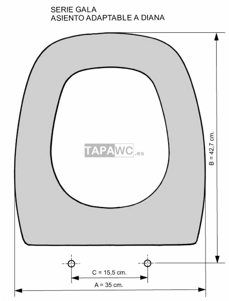Asiento inodoro DIANA tapawc compatible Gala AMORTIGUADO - Imagen 3