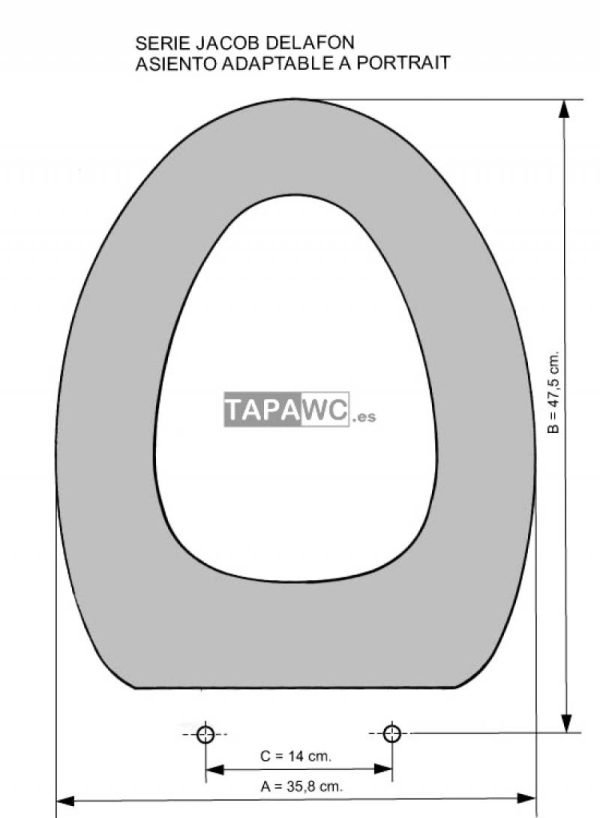 Asiento inodoro PORTRAIT tapawc compatible Jacob Delafon AMORTIGUADO