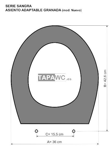 Asiento inodoro GRANADA NUEVO tapawc compatible sangra