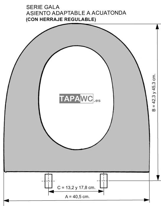 Asiento inodoro ACUATONDA tapawc compatible Gala