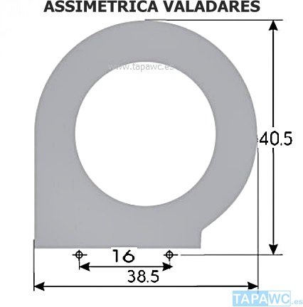 Asiento inodoro ASSIMETRICA tapawc compatible Valadares