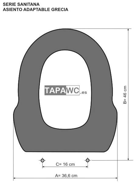 Asiento inodoro GRECIA tapawc compatible Sanitana AMORTIGUADO