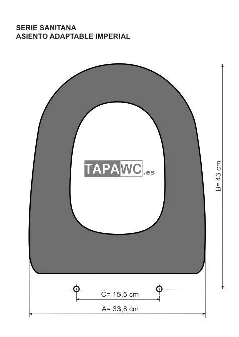 Asiento inodoro IMPERIAL tapawc compatible amortiguado Sanitana