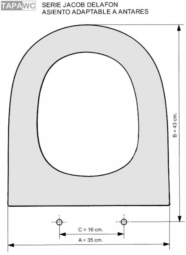 Asiento inodoro ANTARES tapawc compatible Jacob Delafon AMORTIGUADO