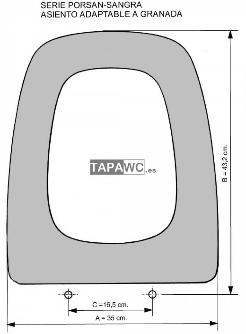 Asiento inodoro GRANADA ANT tapawc compatible Sangra AMORTIGUADO - Imagen 2