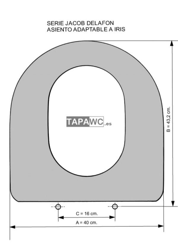 Asiento inodoro RISI tapawc compatible CESAME 40X43X22.50