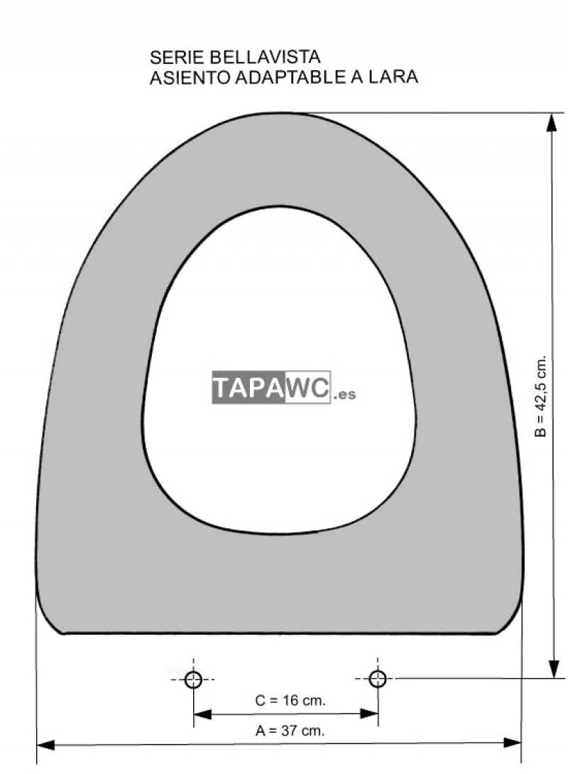 Asiento inodoro LARA tapawc compatible Bellavista AMORTIGUADO - Imagen 3