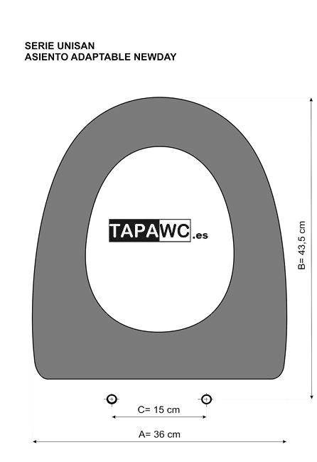 Asiento inodoro NEWDAY tapawc compatible Unisan