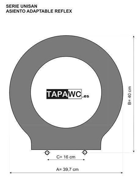 Asiento inodoro REFLEX tapawc compatible Unisan Sanindusa AMORTIGUADO