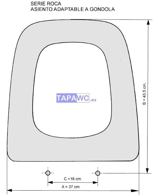 Asiento inodoro GONDOLA tapawc compatible Roca AMORTIGUADO