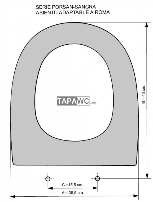 Asiento inodoro ROMA Tapawc Compatible Porsan Sangra AMORTIGUADO