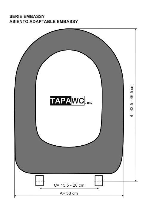 Asiento EMBASSY LARGO 34x47x23 tapawc compatible facis