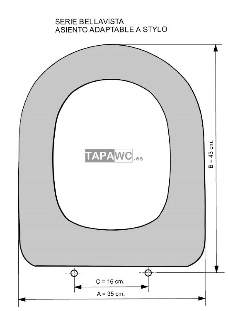Asiento inodoro STYLO tapawc compatible Bellavista - Imagen 3