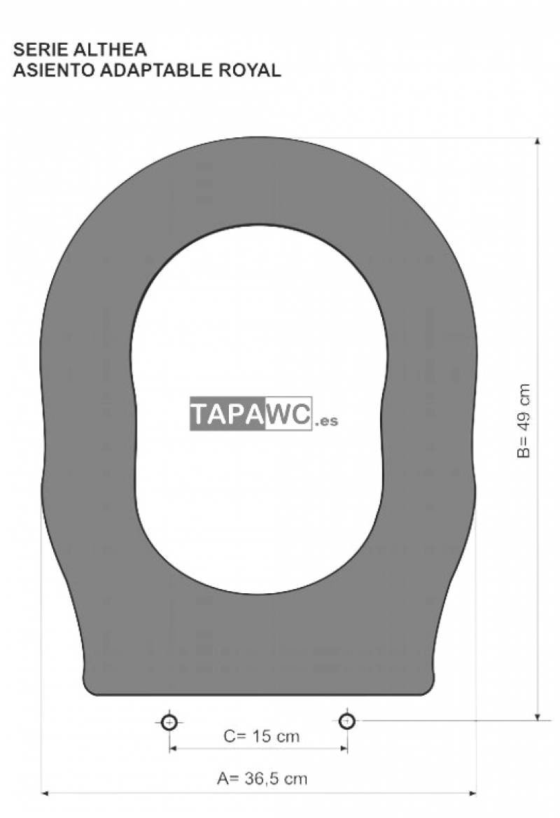 Asiento inodoro ROYAL tapawc compatible Althea - Imagen 2