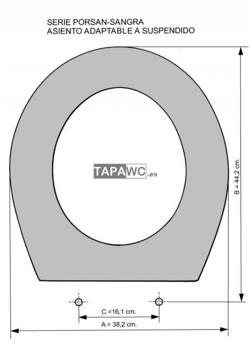 Asiento inodoro SUSPENDIDO tapawc compatible Sangra - Imagen 2