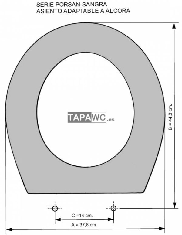 Asiento inodoro ALCORA tapawc compatible Sangra AMORTIGUADO