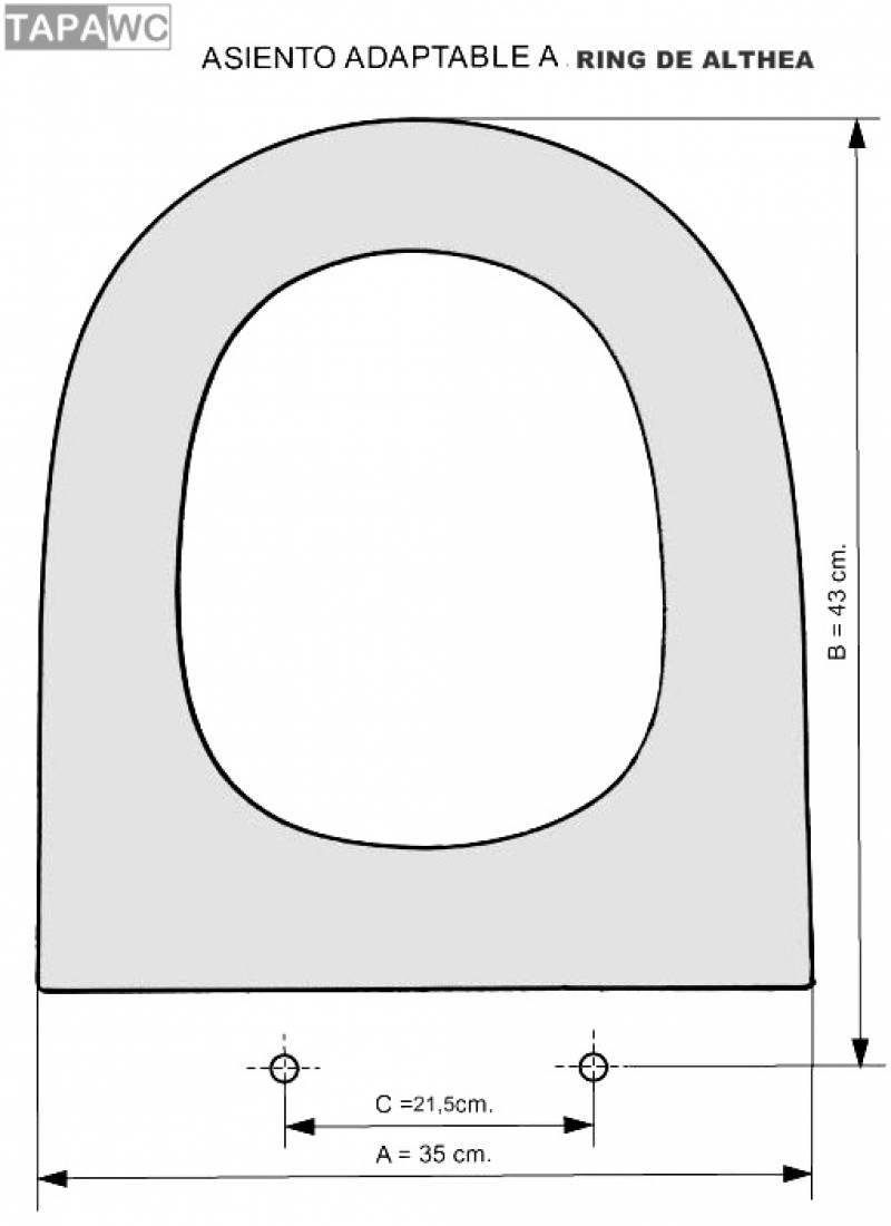 Asiento inodoro RING amortiguado tapawc compatible Althea - Imagen 3