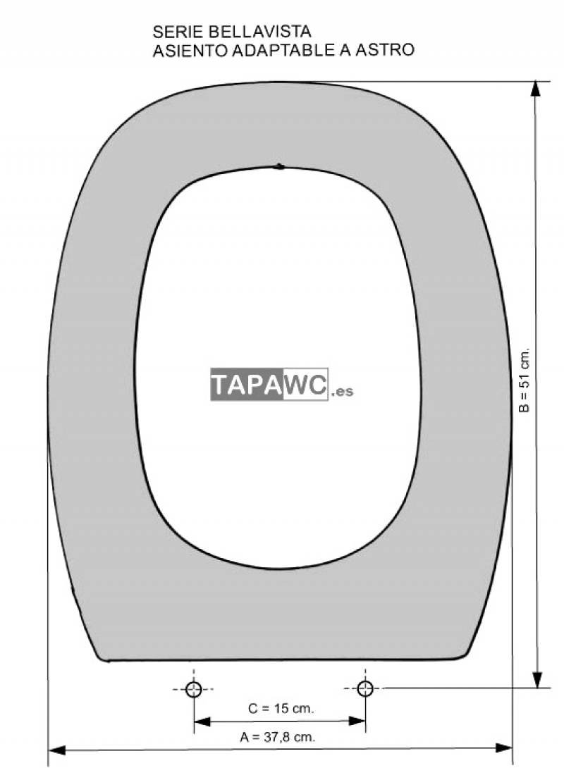 Asiento inodoro ASTRO tapawc compatible Bellavista AMORTIGUADO - Imagen 2