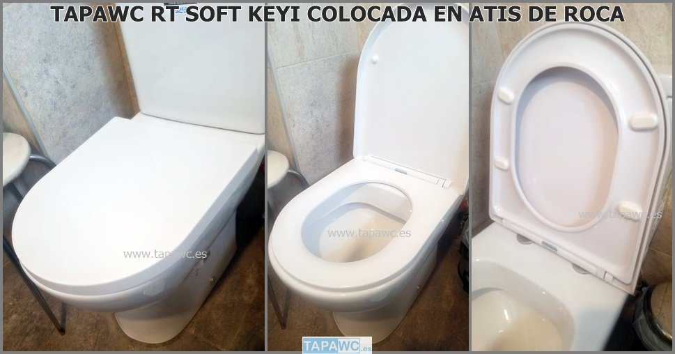 Asiento inodoro RECTO amortiguado extraible tipo Meridian KEYI RT36 tapa wc standard - Imagen 7