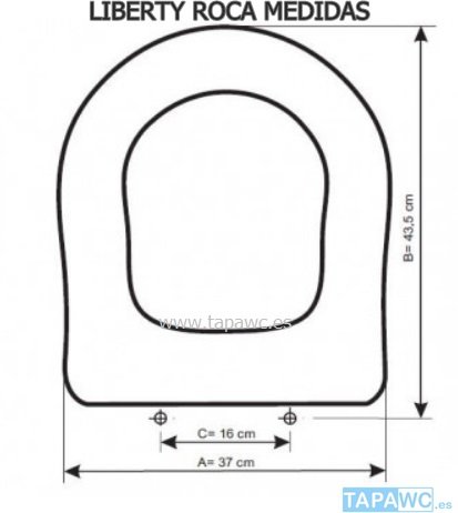 Asiento inodoro LIBERTY tapawc compatible Roca