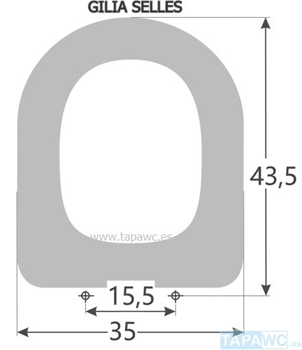 Asiento inodoro GILIA compatible SELLES tapawc