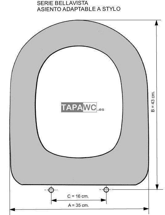 Asiento inodoro STYLO tapawc compatible Bellavista AMORTIGUADO